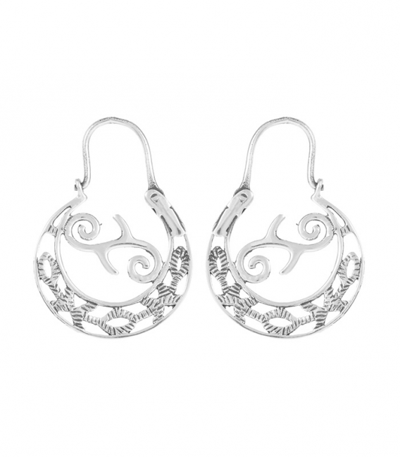 Pendiente Plata Aro Canario 28 X 20mm