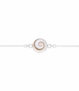 Pulsera Plata Ojo Shiva 16+3cm