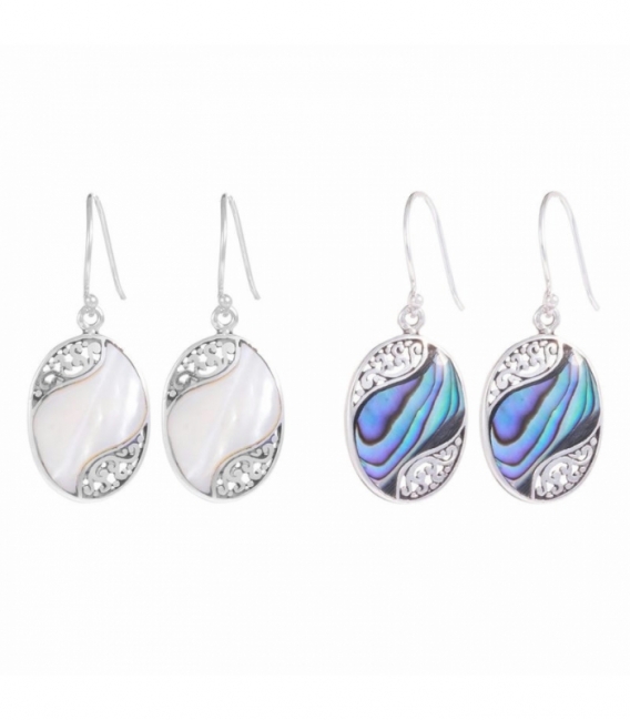 Boucles d'oreilles Argent Filigrane Minéraux Prix Paire