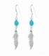 Pendiente Plata Pluma Minerales Precio Par