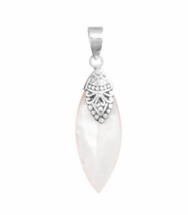 Colganta Plata Nacar Filigrana 33mm