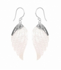 Boucle d'oreille Argent Aile Nacre Filigrane 37mm Prix Paire