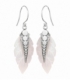 Boucle d'oreille Argent Feuille Nacre Filigrane 27mm. Prix Paire