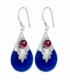Pendiente Plata Abalon Azul Granate 25mm Precio Par