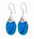 Pendiente Plata Abalon Azul Filigrana 30mm. Precio Par