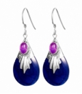 Pendiente Plata Abalon Azul Amatista 25mm. Precio Par