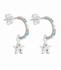 Aro Plata con Estrella Circonitas Colores
