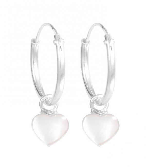 Créole Avec en Pierre Coeur (5mm) 12mm Prix Paire