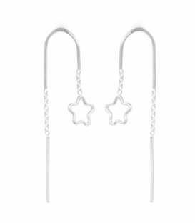 Pendiente Plata Cadena Arco Estrella. Precio Par