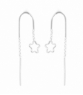 Pendiente Plata Cadena Arco Estrella. Precio Par