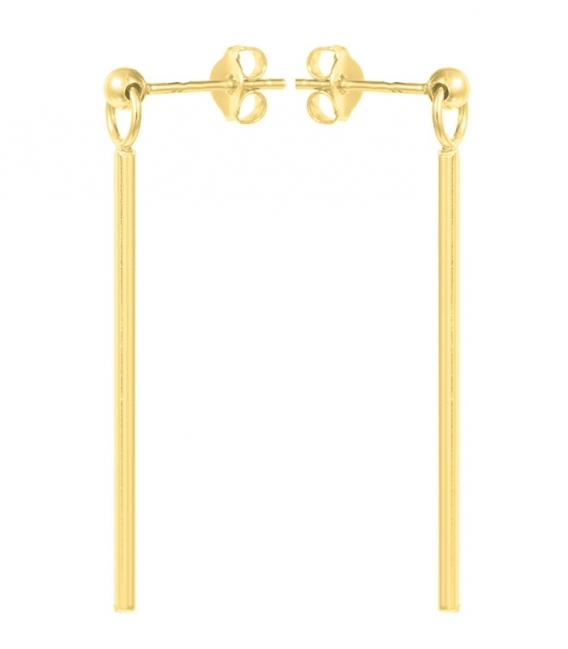 Pendiente Plata Barra Cuadrada 33mm Bañado Precio Par