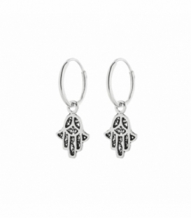Aro Plata con Mano Fatima 12mm Precio Par