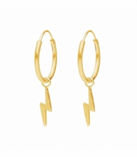 Aro Plata con Rayo 12mm Bañado Precio Par