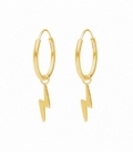 Créoles Argent avec Foudre 12mm Recouverte Prix Paire