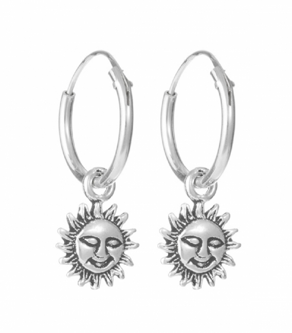 Creoles Argent Soleil 12mm Prix Paire