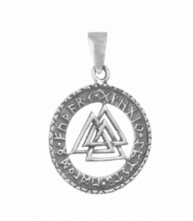 Colgante Plata Nudo de Odin (Valknut) Ø22mm