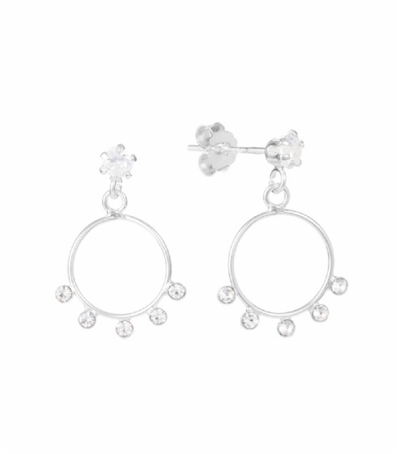 Pendiente PLata Circulo Circonitas Precio Par