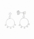 Pendiente PLata Circulo Circonitas Precio Par