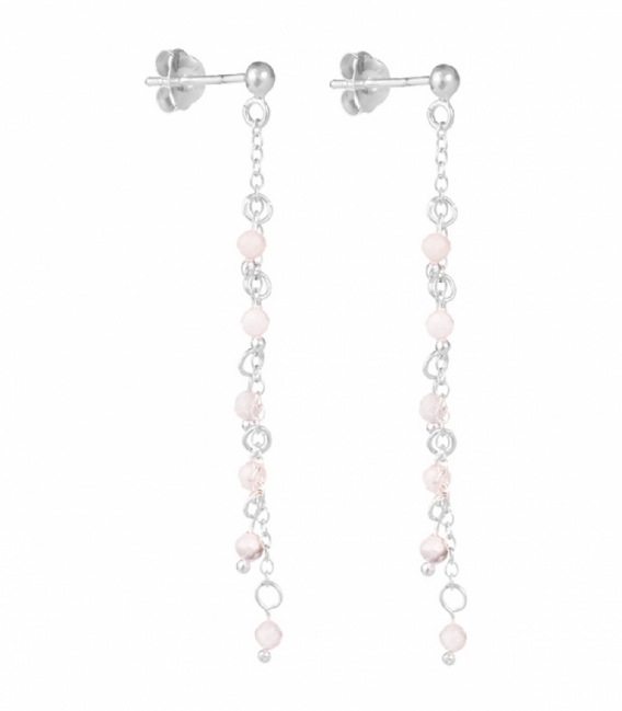 Pendiente Plata Cadena 6 Circonitas 45mm Precio Par