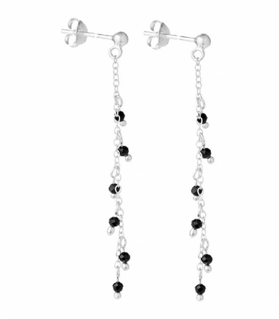 Pendiente Plata Cadena 6 Circonitas 45mm Precio Par