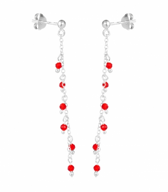 Pendiente Plata Cadena 6 Circonitas 45mm Precio Par