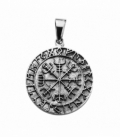 Colgante Plata Brujula Vikinga Vegvisir Ø23mm