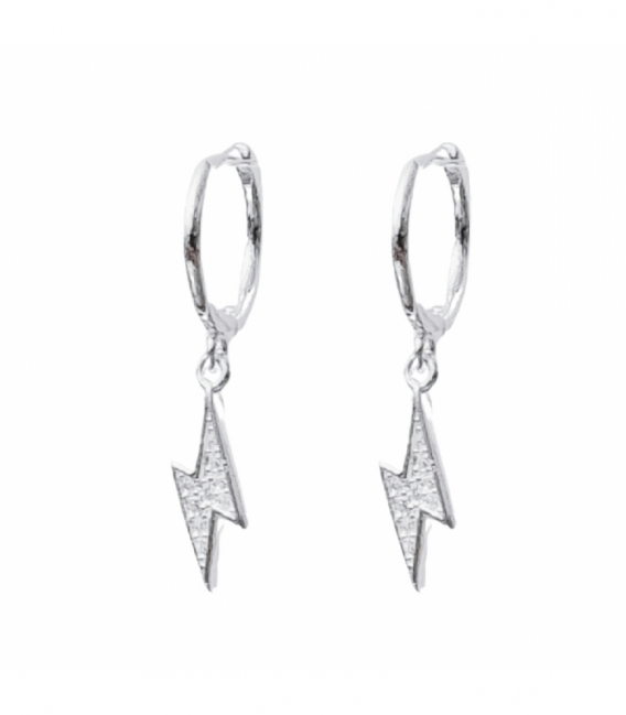 Aro Plata con Rayo Circonitas 11mm Precio Par