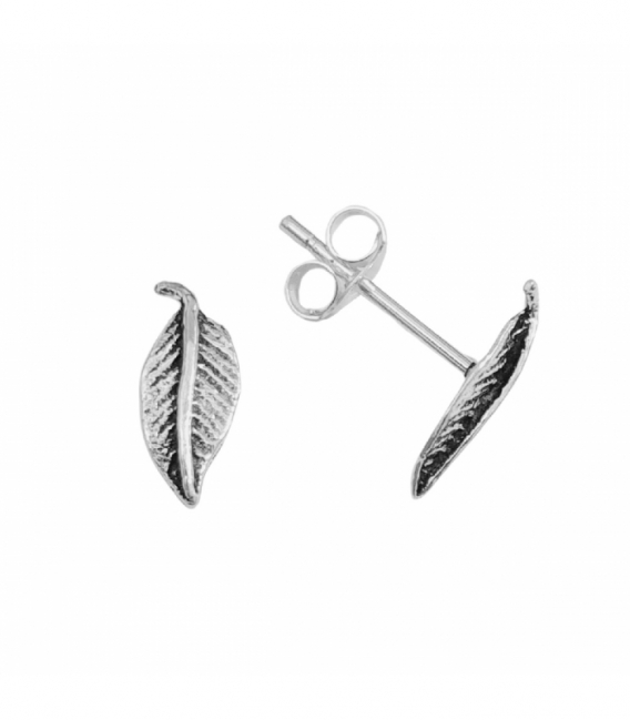 Pendiente Plata Pluma. Precio Par