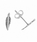 Boucles d'oreilles Argent Plume. Prix Paire