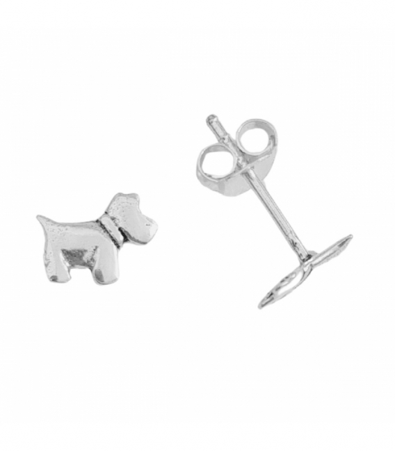 Boucles d'oreilles Argent Chien. Prix Paire