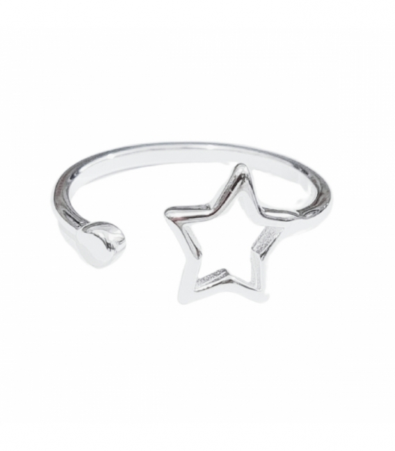 Anillo Plata Estrella y Bola
