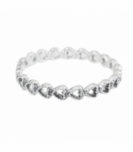 Anillo Plata Corazones