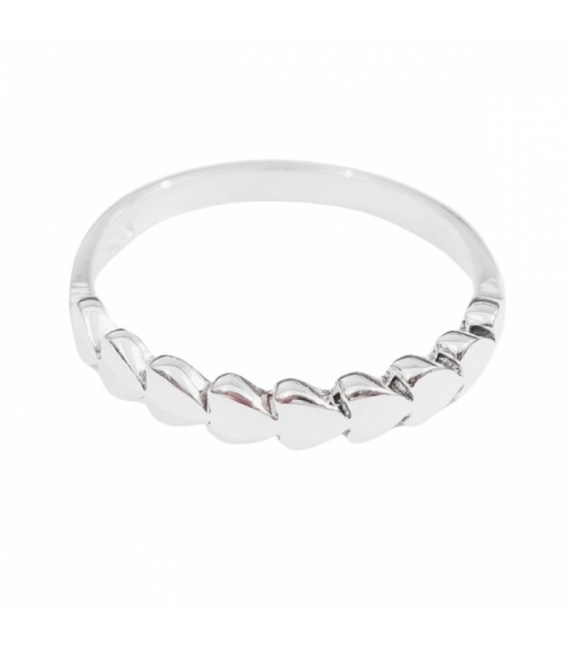 Bague Argent Coeurs