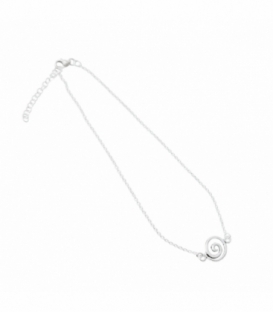 Tobillera Plata Espiral 23+3cm