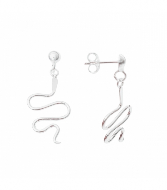 Pendiente Plata Serpiente Precio Par