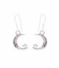 Pendiente Plata Luna con Estrella. Precio Par