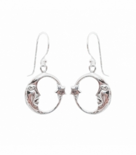 Pendiente Plata Luna con estrella. Precio Par