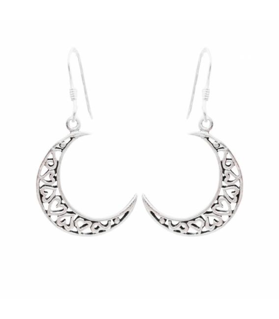 Pendiente Plata Luna. Precio Par