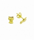 Boucles d'oreilles Argent Chat Recouvertée Prix Paire