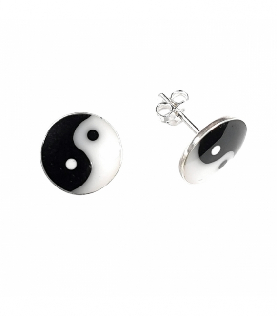 Pendiente Plata Yin Yang 12mm Precio Par