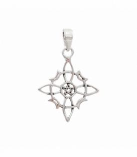 Pendentif Argent Noeud de Sorcière avec Pentagramme 20mm