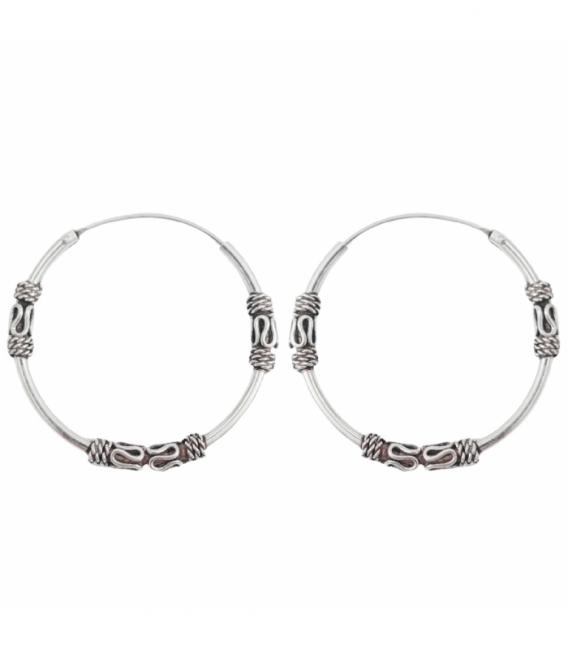 Aro Bali Plata 25 X 1.5mm Precio Par