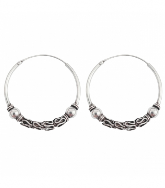 Aro Bali Plata 25 X 1.5mm Precio Par