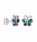 Boucles d'oreilles Argent Papillon Abalone 9mm. Prix Paire