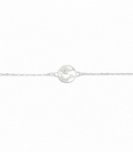 Pulsera Plata Mapamundi 8mm 16,5+3cm