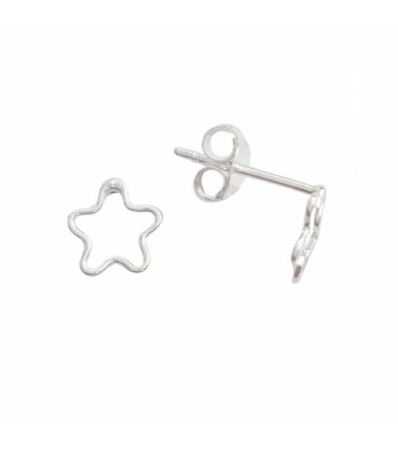Boucles d'oreille Argent Étoile 8mm. Prix Paire