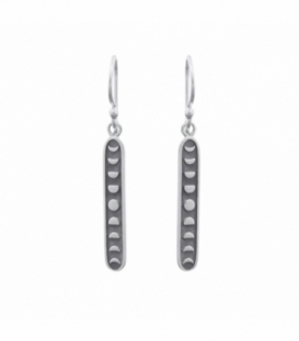 Boucle d'oreille Argent Phases Lune 22mm Prix Paire