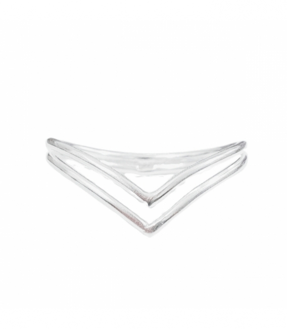 Anillo Plata Dos V