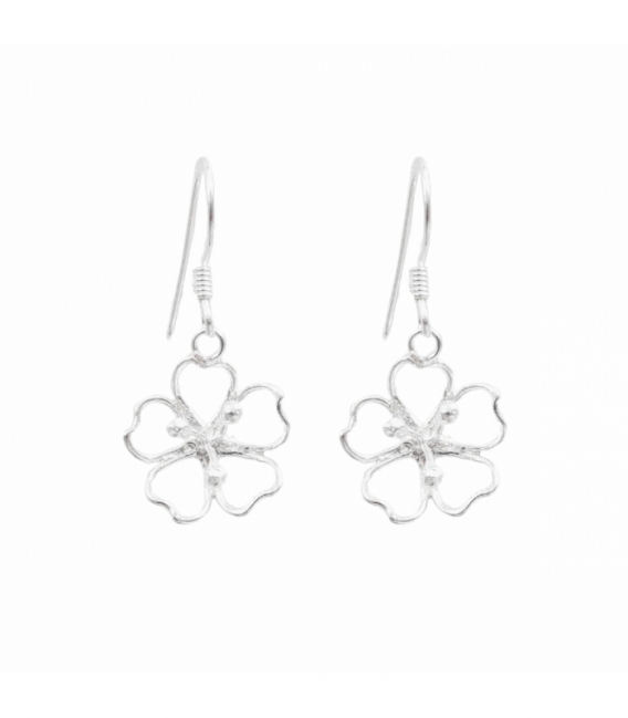 Pendiente Plata Flor Ø13.5mm. Precio Par