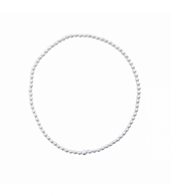 Pulsera Plata Bolas Ø2mm Elastica